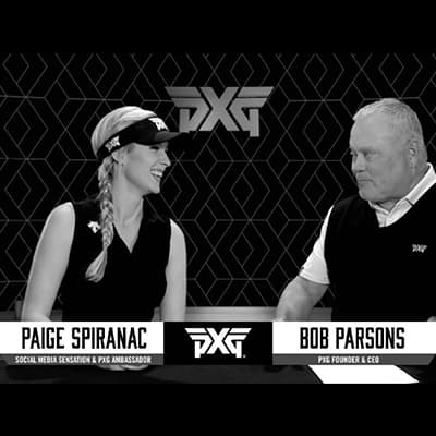 Paige Spiranac and Bob Parsons