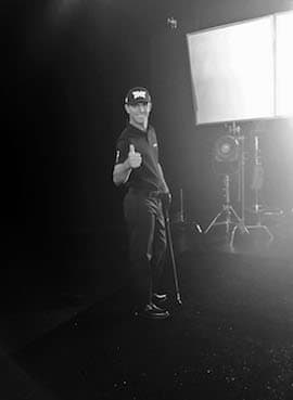Billy Horschel on a photo shoot set giving a thumbs up