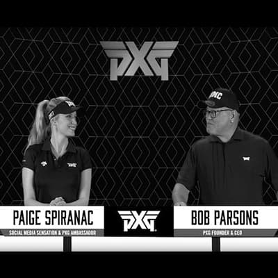 Paige Spiranac and Bob Parsons